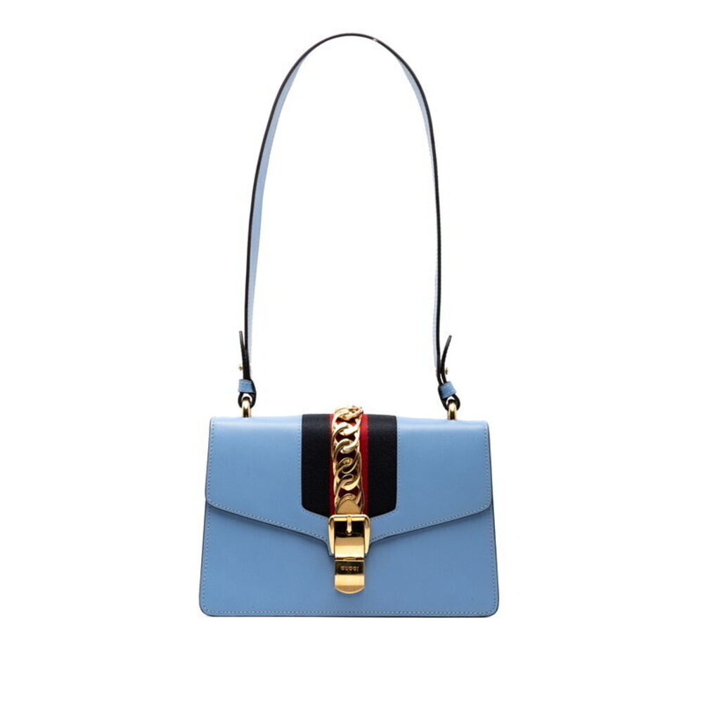 Gucci Sylvie Hobo Bag Blue Leather